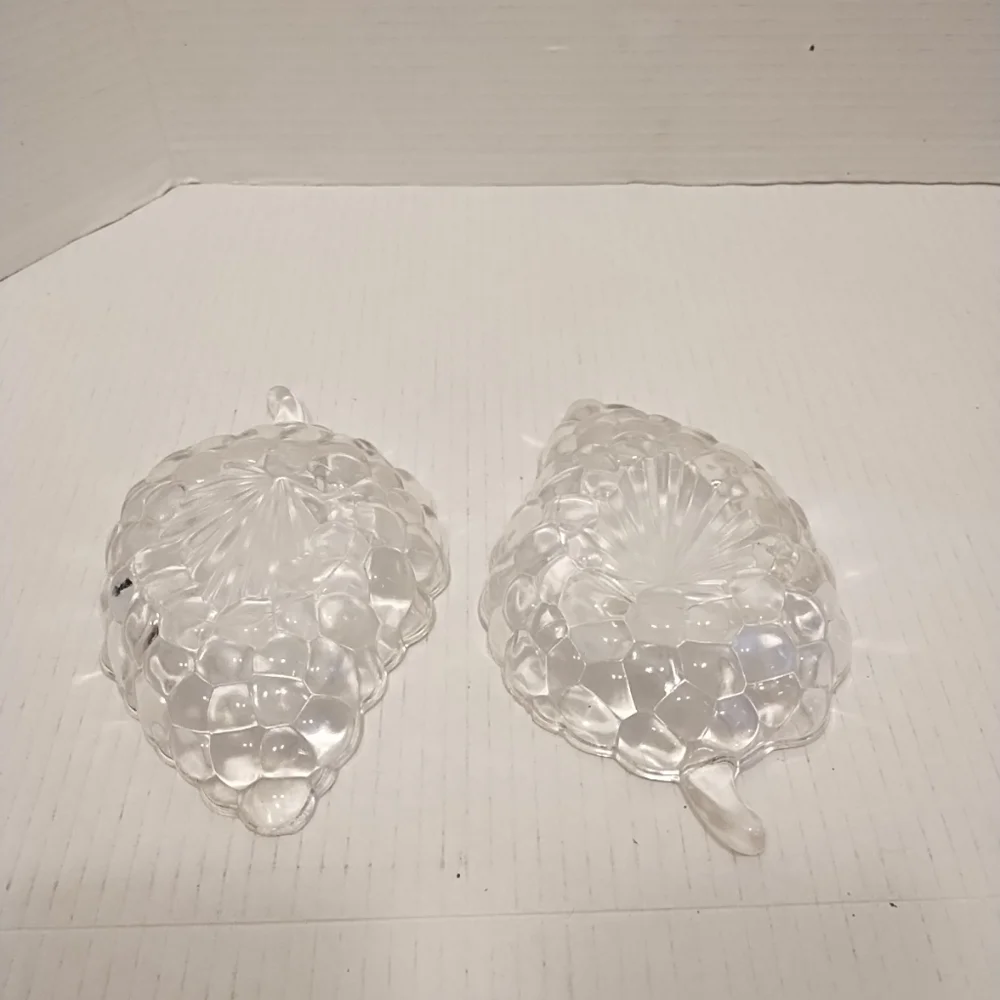 Grape‎ Cluster Shape Candy Dishes Set Of Two Cut Glass Crystal 7